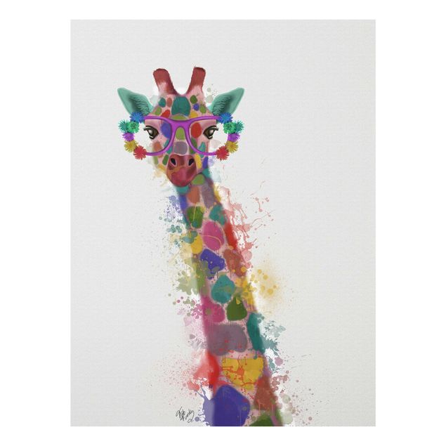 Wanddeko Mädchenzimmer Regenbogen Splash Giraffe