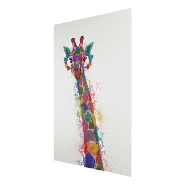 Wanddeko Jungenzimmer Regenbogen Splash Giraffe