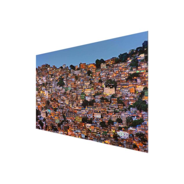Wanddeko Büro Rio de Janeiro Favela Sonnenuntergang