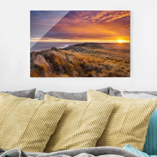 Wanddeko Schlafzimmer Sonnenaufgang am Strand auf Sylt