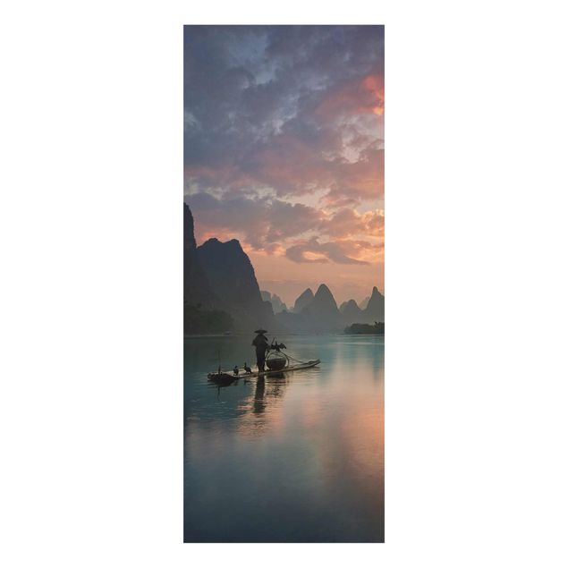 Wanddeko Esszimmer Sonnenaufgang über chinesischem Fluss