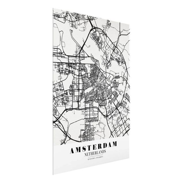 Wanddeko Büro Stadtplan Amsterdam - Klassik