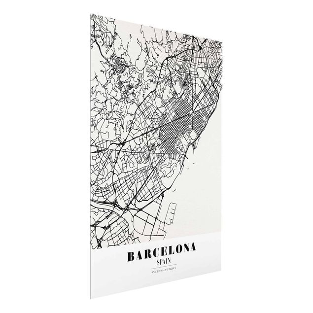 Wanddeko Büro Stadtplan Barcelona - Klassik