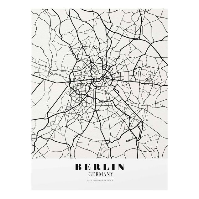 Wanddeko Jugendzimmer Stadtplan Berlin - Klassik