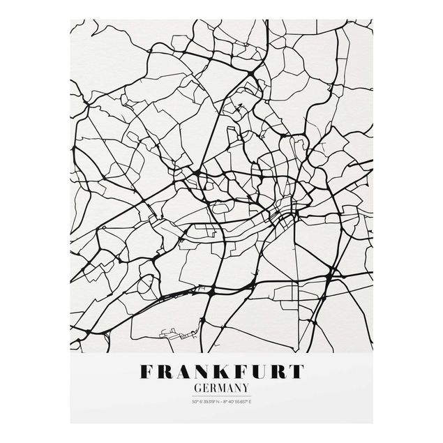 Wanddeko Jugendzimmer Stadtplan Frankfurt - Klassik