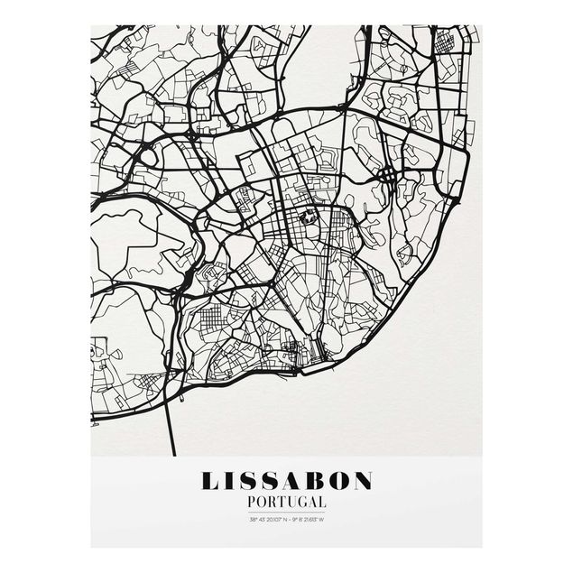 Wanddeko Jugendzimmer Stadtplan Lissabon - Klassik