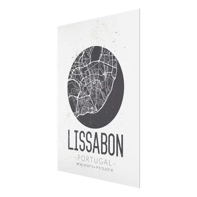 Wanddeko Jugendzimmer Stadtplan Lissabon - Retro