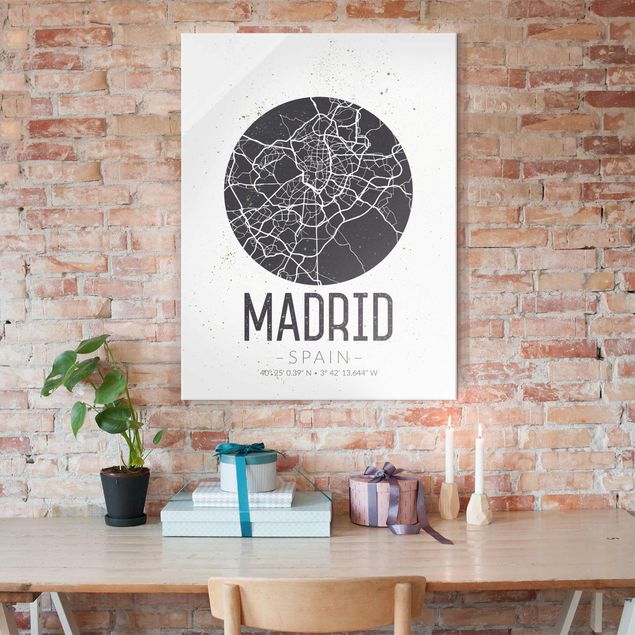 Wanddeko Flur Stadtplan Madrid - Retro