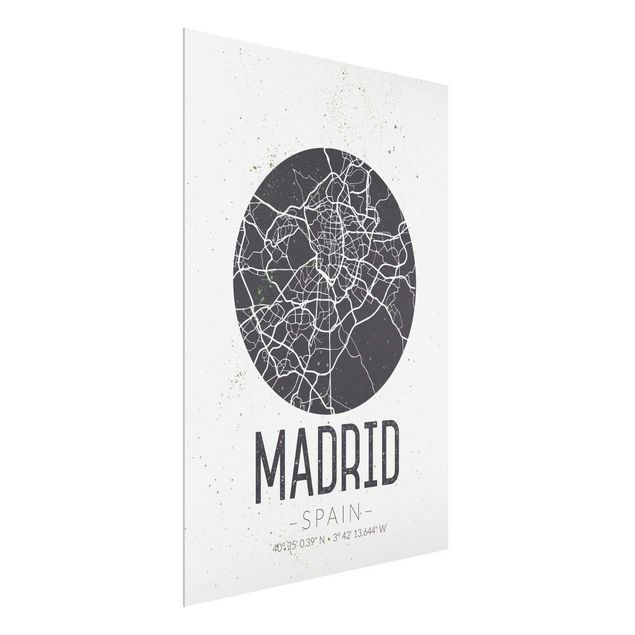 Wanddeko Esszimmer Stadtplan Madrid - Retro