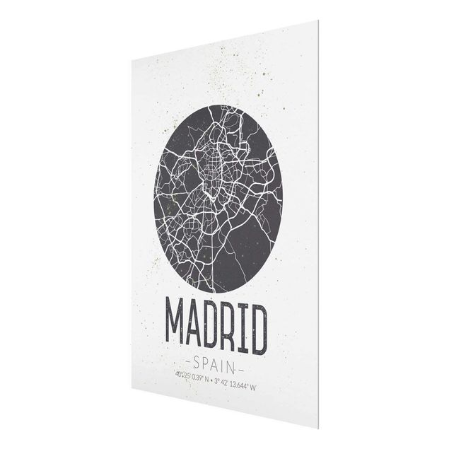 Wanddeko Jugendzimmer Stadtplan Madrid - Retro