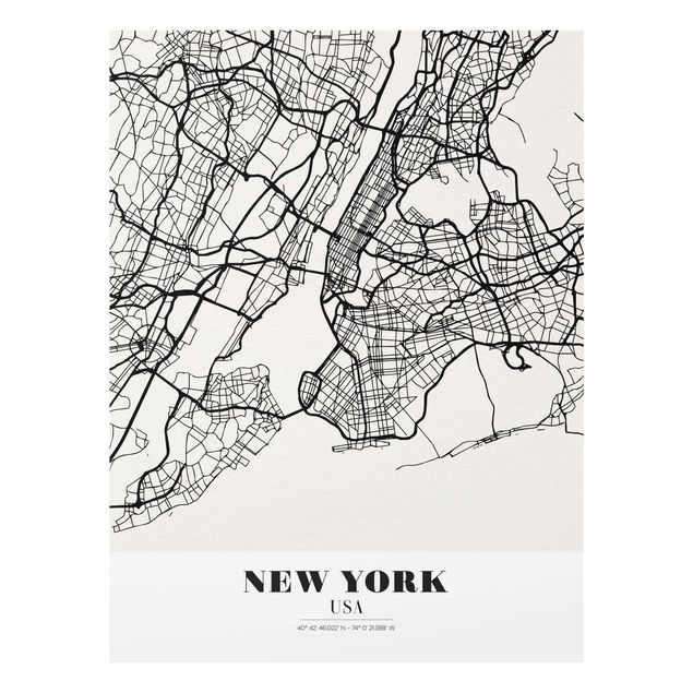 Wanddeko Büro Stadtplan New York - Klassik