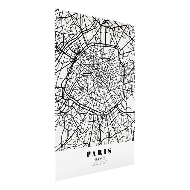 Wanddeko Esszimmer Stadtplan Paris - Klassik