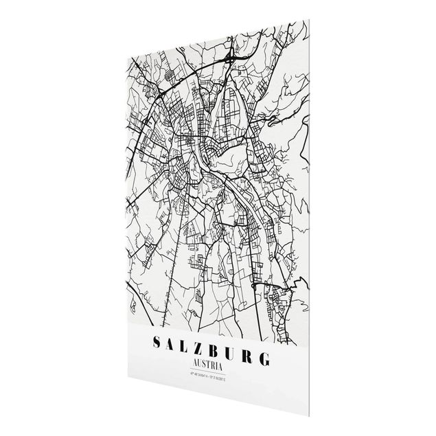Wanddeko Treppenhaus Stadtplan Salzburg - Klassik