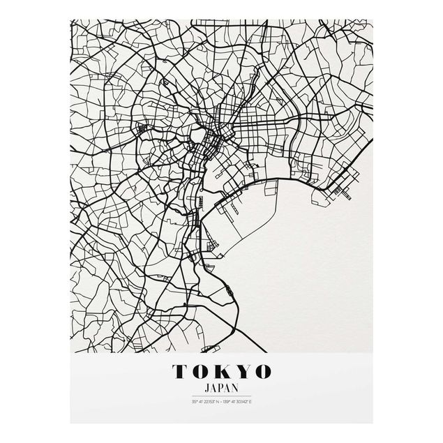 Wandbilder Tokyo Stadtplan Tokyo - Klassik