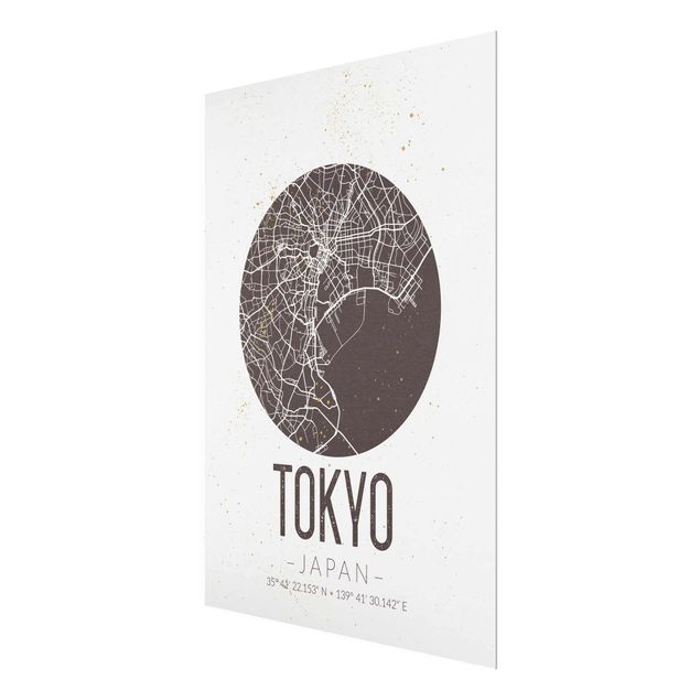 Wanddeko Esszimmer Stadtplan Tokyo - Retro