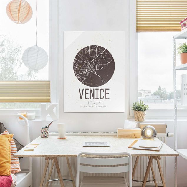 Wanddeko Flur Stadtplan Venice - Retro