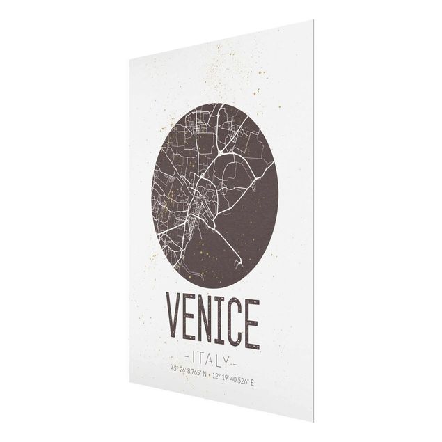 Wanddeko Jugendzimmer Stadtplan Venice - Retro