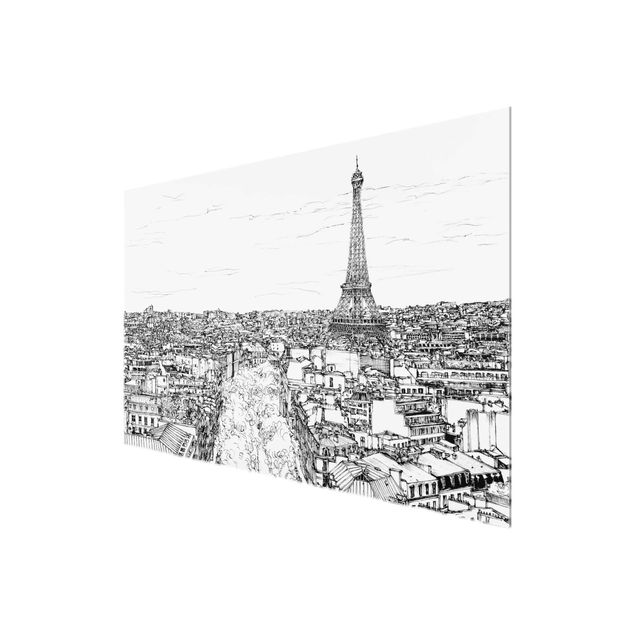 Wanddeko Treppenhaus Stadtstudie - Paris