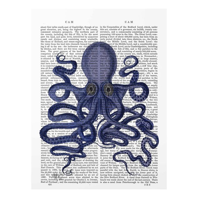 Wanddeko Büro Tierlektüre - Oktopus