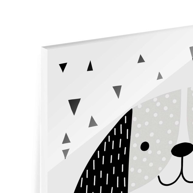 Wanddeko weiß Tierpark mit Mustern - Hund