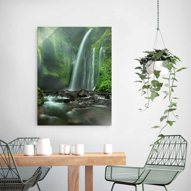 Wanddeko Esszimmer Tropischer Wasserfall