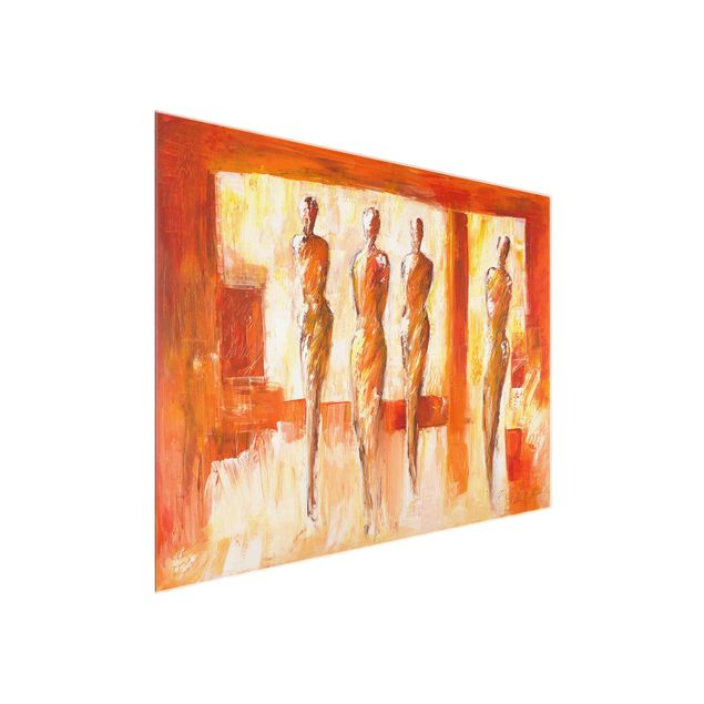 Wanddeko Büro Petra Schüßler - Vier Figuren in Orange