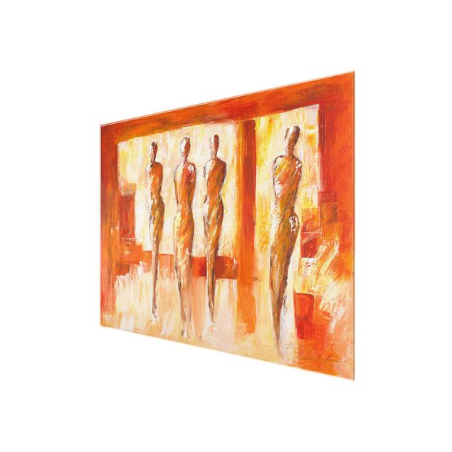 Wanddeko über Sofa Petra Schüßler - Vier Figuren in Orange