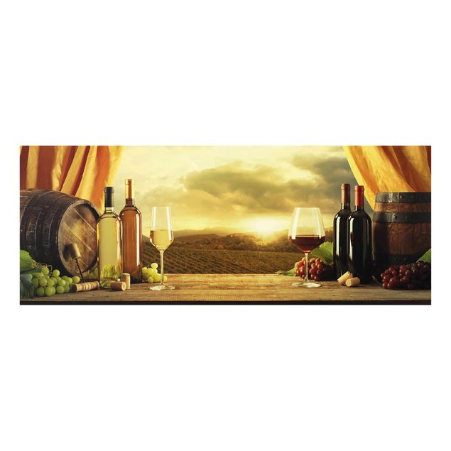 Wandbilder Stillleben Wein mit Ausblick