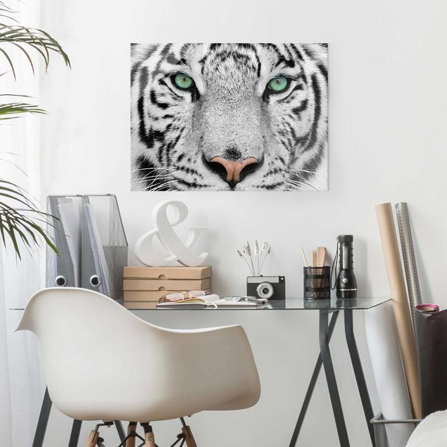 Wanddeko Esszimmer Weißer Tiger