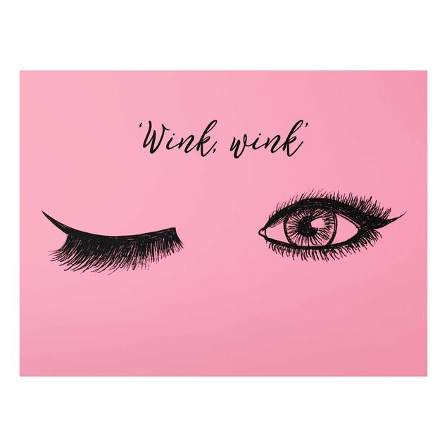 Wanddeko rosa Wimpern Chat - Wink
