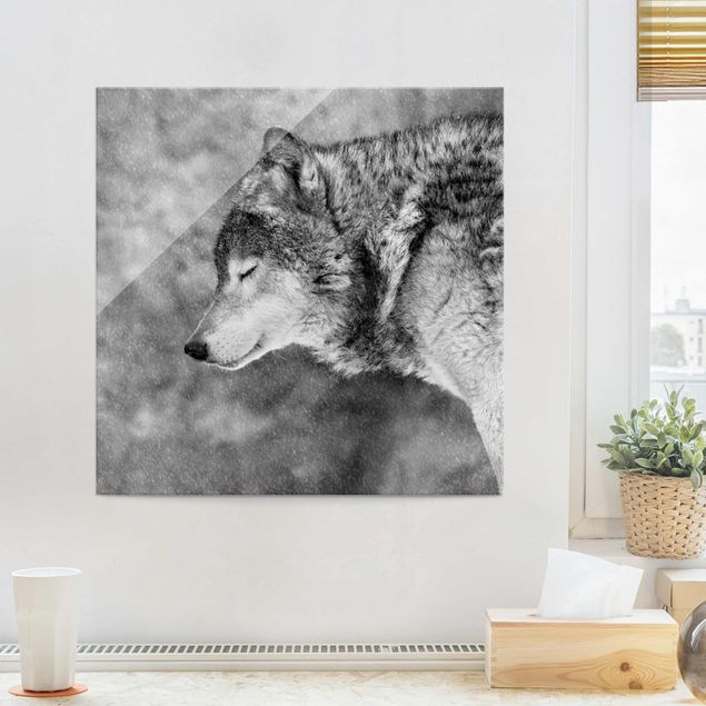 Wanddeko Flur Winter Wolf