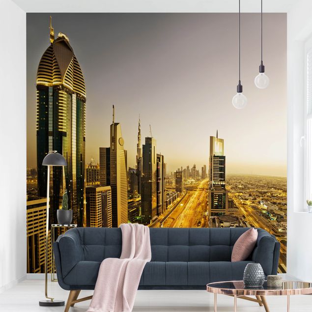 Wanddeko Wohnzimmer Goldenes Dubai
