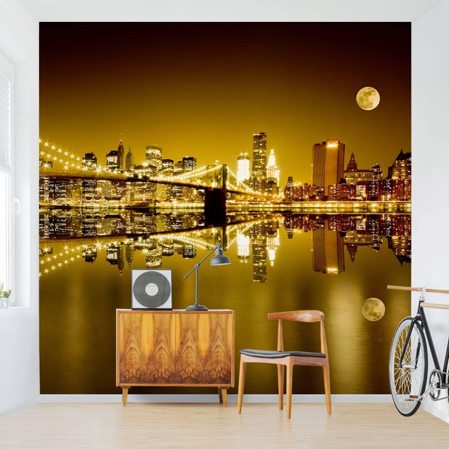 Wanddeko Wohnzimmer Goldenes New York