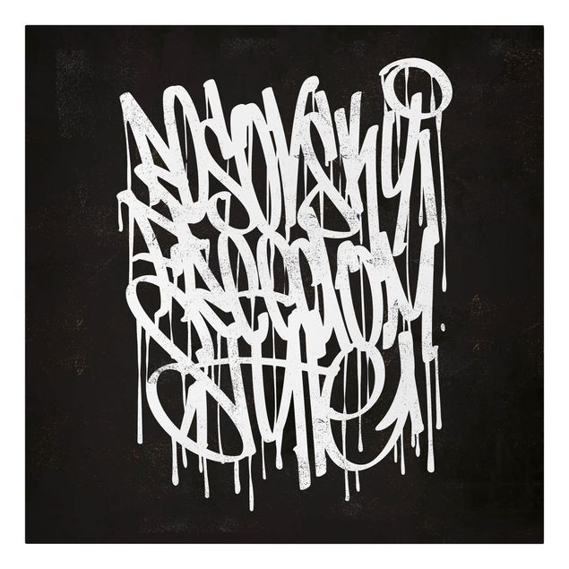 Wanddeko schwarz-weiß Graffiti Art Freedom Style