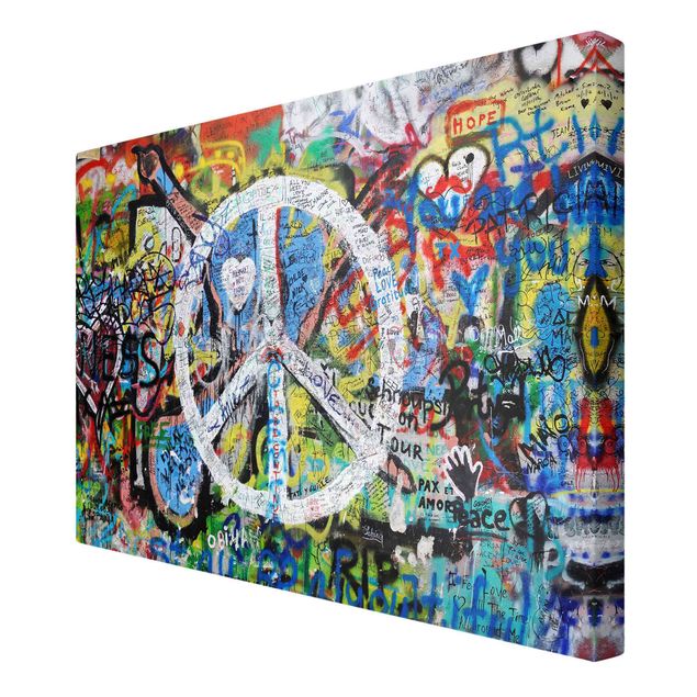 Wanddeko Praxis Graffiti Wall Peace Sign
