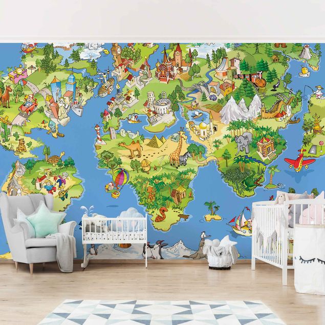 Deko Kinderzimmer Great and funny Worldmap