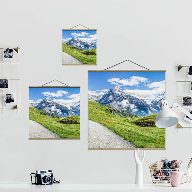 Wanddeko grün Grindelwald Panorama