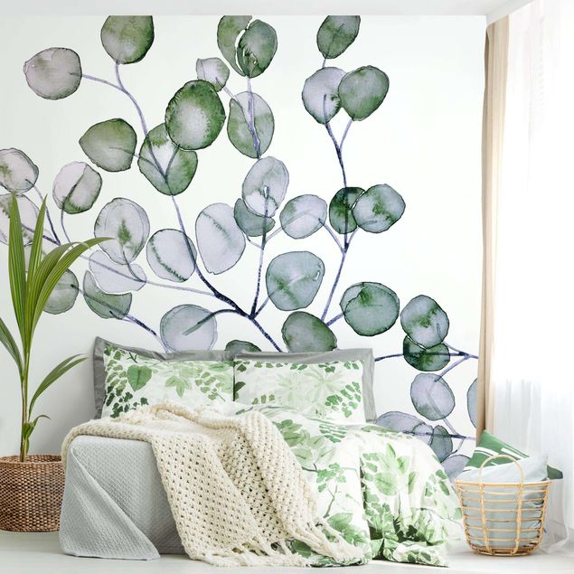 Wanddeko Wohnzimmer Grünes Aquarell Eukalyptuszweig