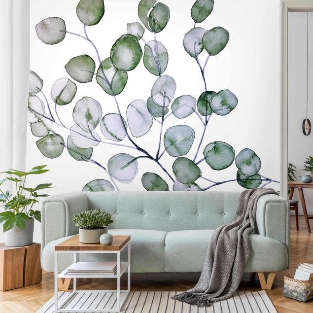 Wanddeko Schlafzimmer Grünes Aquarell Eukalyptuszweig