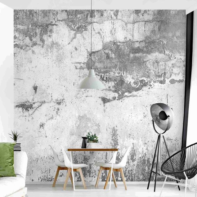 Wanddeko Wohnzimmer Grunge Betonwand Grau