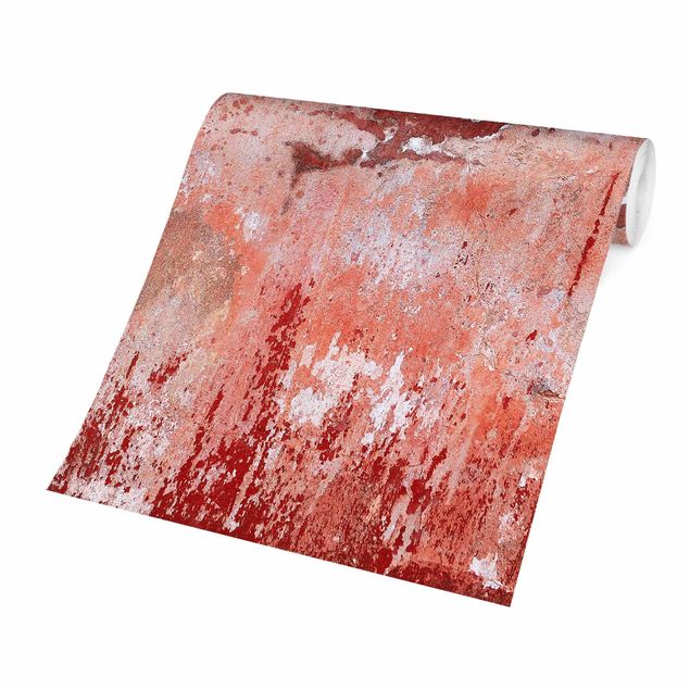 Wanddeko Esszimmer Grunge Betonwand Rot