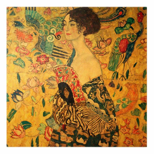 Wanddeko Flur Gustav Klimt - Dame mit Fächer