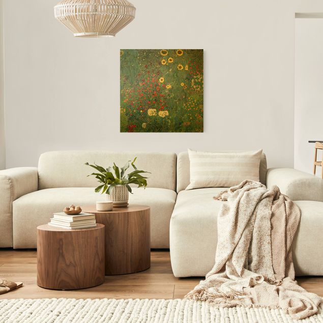 Wanddeko Wohnzimmer Gustav Klimt - Garten Sonnenblumen
