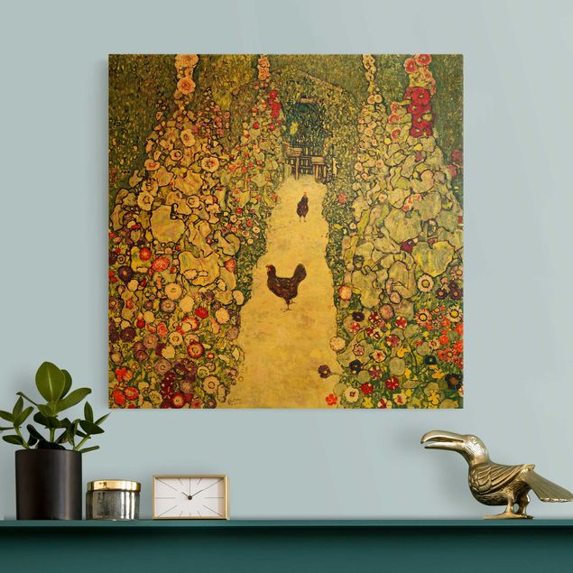 Wanddeko Wohnzimmer Gustav Klimt - Gartenweg mit Hühnern