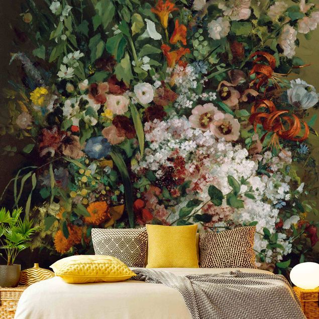Wanddeko Schlafzimmer Gustave Courbet - Blumenstrauß in Vase