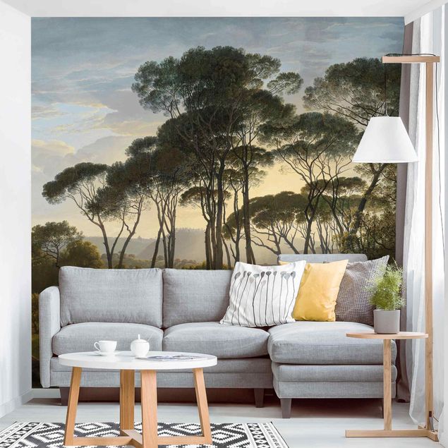 Wanddeko Wohnzimmer Hendrik Voogd Landschaft mit Bäumen in Öl