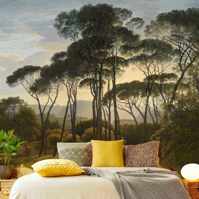 Wanddeko Schlafzimmer Hendrik Voogd Landschaft mit Bäumen in Öl