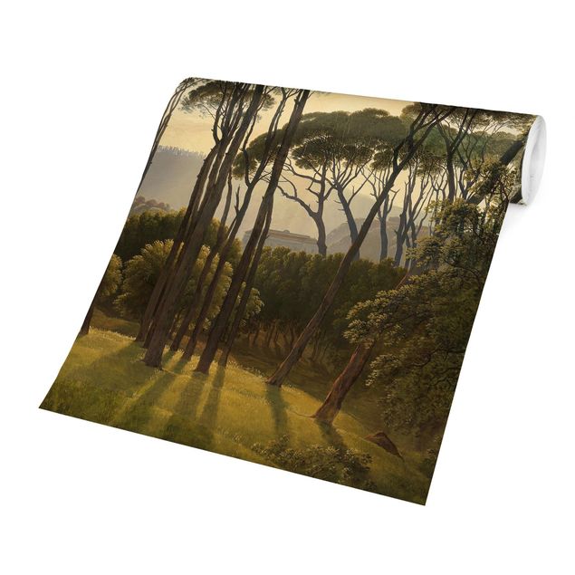 Wanddeko grün Hendrik Voogd Landschaft mit Bäumen in Öl