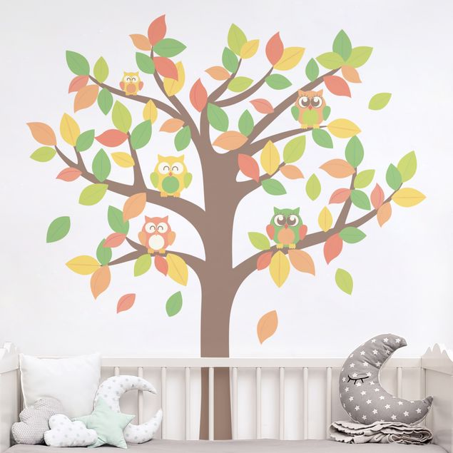 Deko Kinderzimmer Herbstlicher Eulenbaum