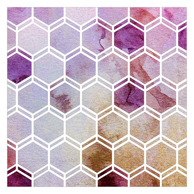 Wanddeko Büro Hexagonträume Aquarell in Beere
